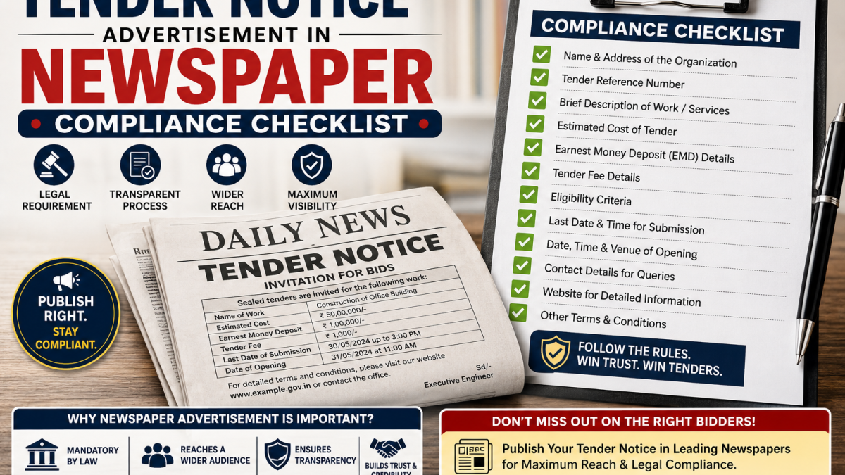 Tender Notice in Newspaper — Compliance Checklist